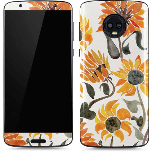 Cat Coq Yellow Sunflower Moto G6 Skin