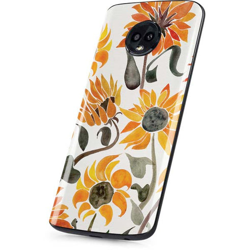 Cat Coq Yellow Sunflower Moto G6 Skin