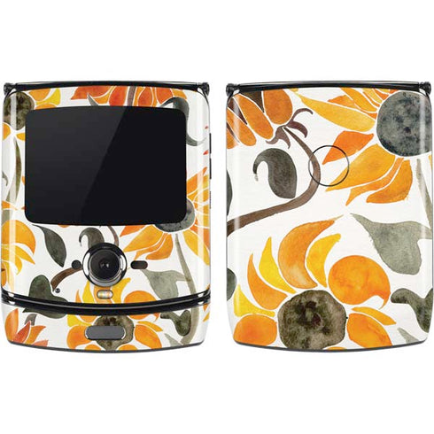 Cat Coq Yellow Sunflower Motorola RAZR Skin