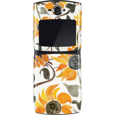 Cat Coq Yellow Sunflower Motorola RAZR Skin