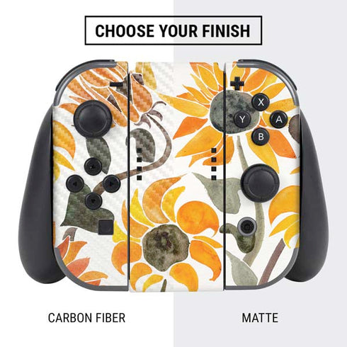Cat Coq Yellow Sunflower Nintendo Switch Bundle Skin