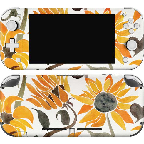 Cat Coq Yellow Sunflower Nintendo Switch Lite Skin