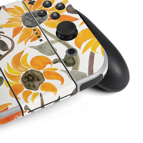 Cat Coq Yellow Sunflower Nintendo Switch OLED (2021) Skin