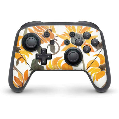 Cat Coq Yellow Sunflower Nintendo Switch Pro Controller Skin