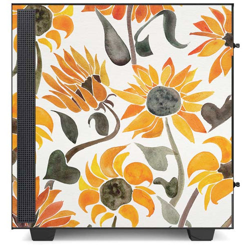 Cat Coq Yellow Sunflower NZXT H510 Compact ATX Mid-Tower Case Skin