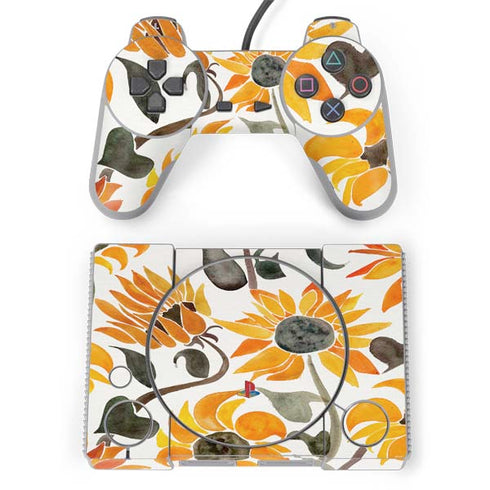 Cat Coq Yellow Sunflower PlayStation Classic Bundle Skin