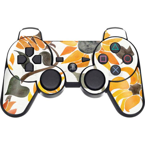 Cat Coq Yellow Sunflower PS3 Dual Shock wireless controller Skin