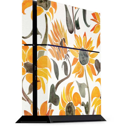 Cat Coq Yellow Sunflower PS4 Console Skin