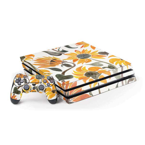 Cat Coq Yellow Sunflower PS4 Pro Bundle Skin