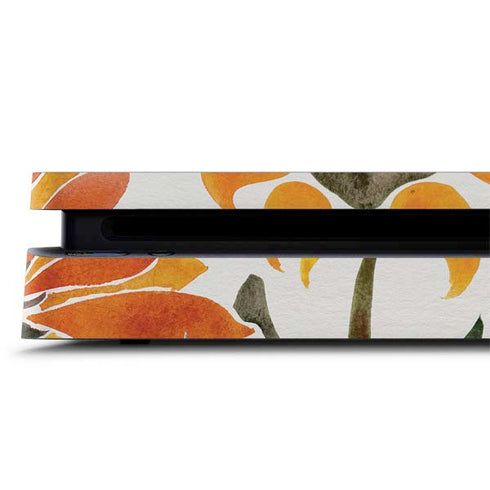 Cat Coq Yellow Sunflower PS4 Slim Skin