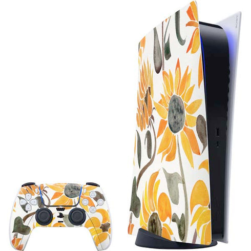 Cat Coq Yellow Sunflower PS5 Digital Edition Bundle Skin