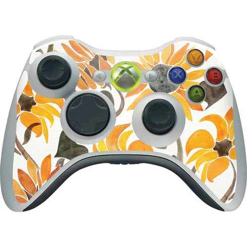 Cat Coq Yellow Sunflower Xbox 360 Wireless Controller Skin