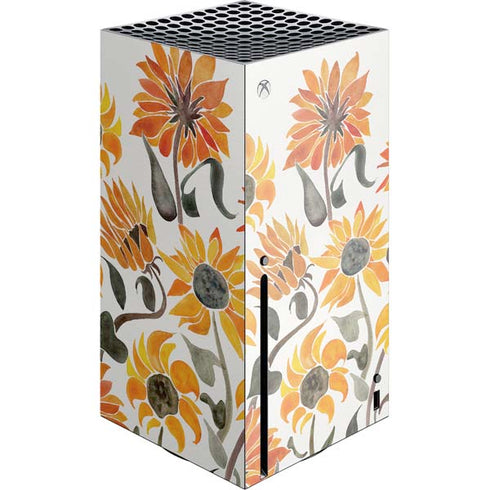 Cat Coq Yellow Sunflower Xbox Series X Console Skin