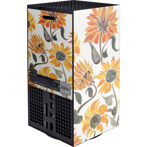 Cat Coq Yellow Sunflower Xbox Series X Console Skin