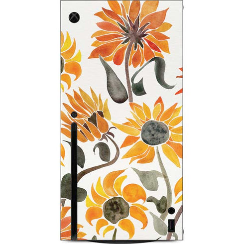 Cat Coq Yellow Sunflower Xbox Series X Console Skin