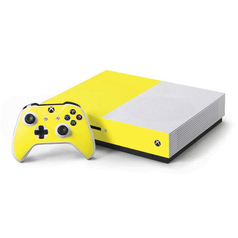 Yellow Solid Xbox One S Console and Controller Bundle Skin