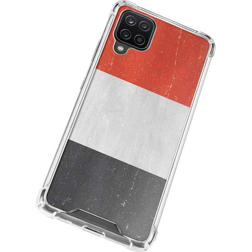 Yemen Flag Distressed Galaxy A12 Clear Case