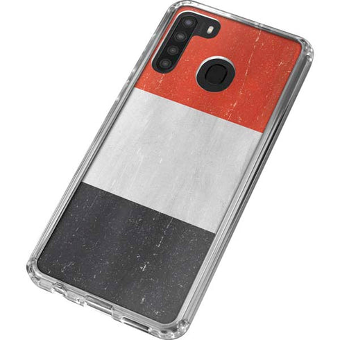 Yemen Flag Distressed Galaxy A21 Clear Case