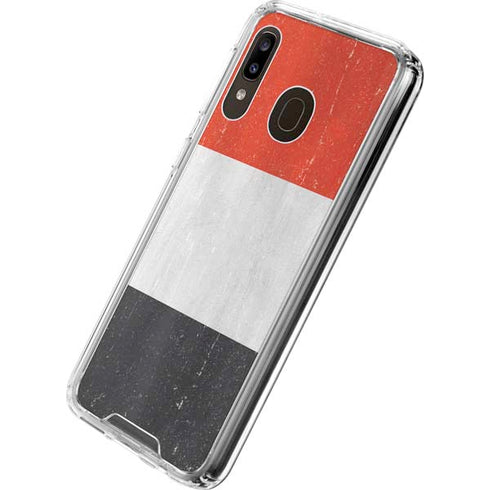 Yemen Flag Distressed Galaxy A30 Clear Case