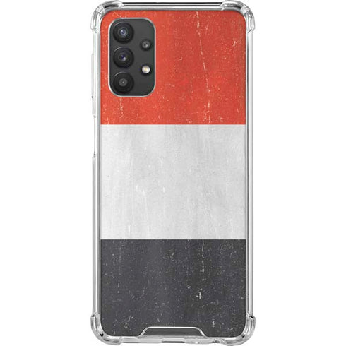 Yemen Flag Distressed Galaxy A32 5G Clear Case