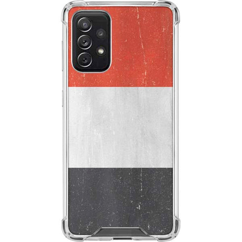 Yemen Flag Distressed Galaxy A72 5G Clear Case
