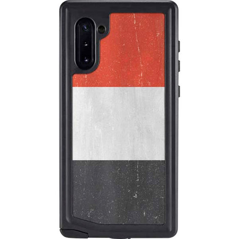 Yemen Flag Distressed Galaxy Note 10 Waterproof Case