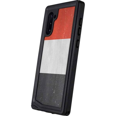 Yemen Flag Distressed Galaxy Note 10 Waterproof Case