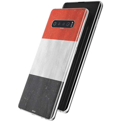Yemen Flag Distressed Galaxy S10 Plus Skin