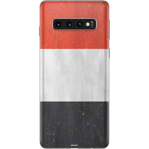 Yemen Flag Distressed Galaxy S10 Skin