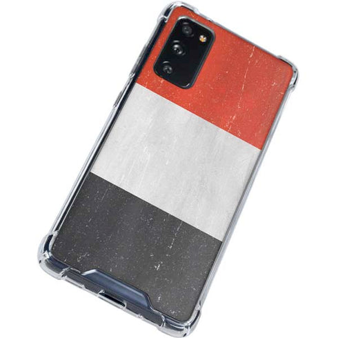 Yemen Flag Distressed Galaxy S20 FE Clear Case