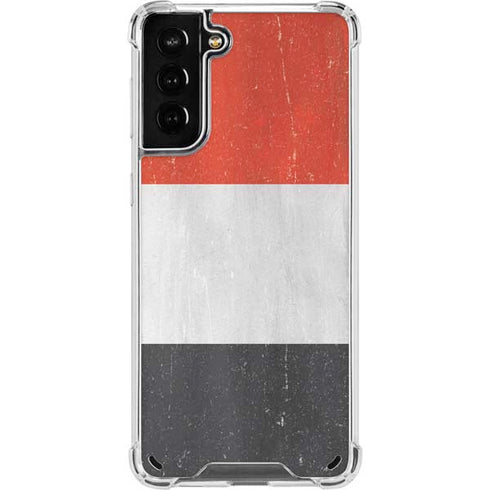 Yemen Flag Distressed Galaxy S21 Plus 5G Clear Case
