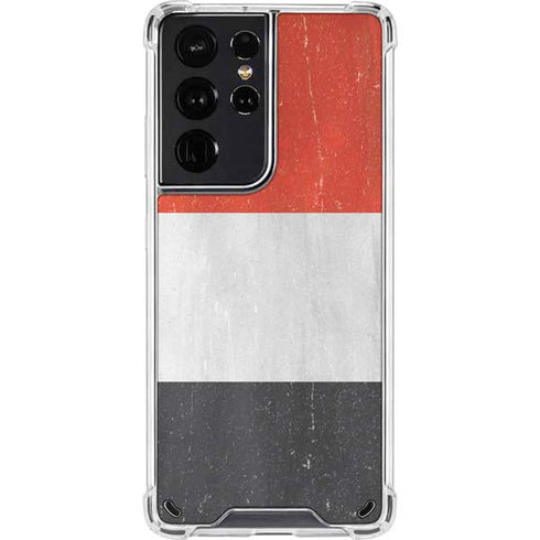 Yemen Flag Distressed Galaxy S21 Ultra 5G Clear Case
