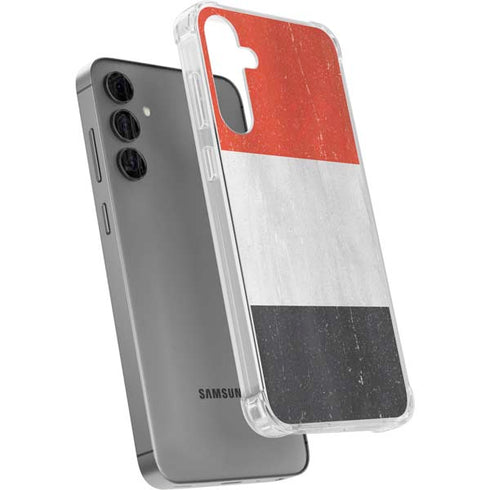 Yemen Flag Distressed Galaxy S24 Plus Clear Case
