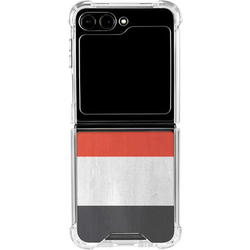 Yemen Flag Distressed Galaxy Z Flip5 5G Clear Case