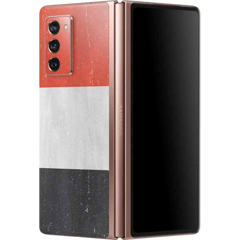 Yemen Flag Distressed Galaxy Z Fold2 5G Skin