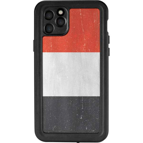 Yemen Flag Distressed iPhone 11 Pro Max Waterproof Case
