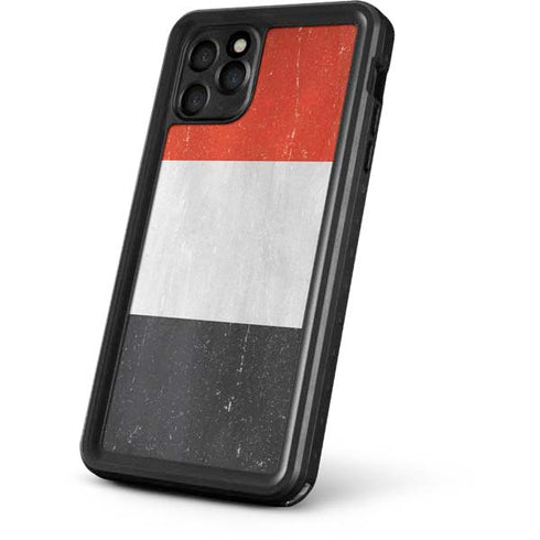 Yemen Flag Distressed iPhone 11 Pro Max Waterproof Case