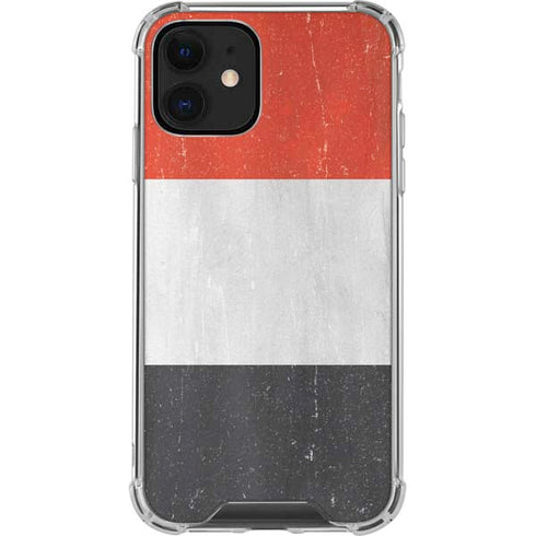Yemen Flag Distressed iPhone 12 Clear Case