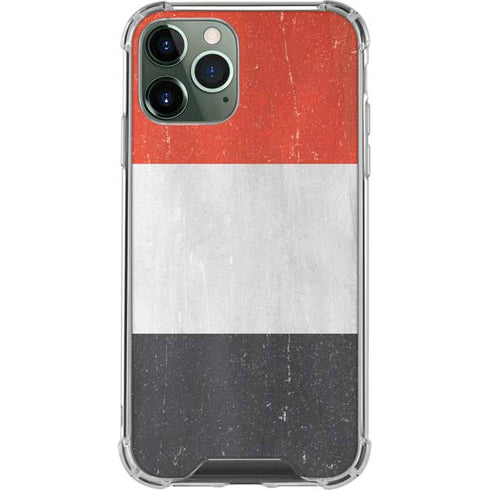 Yemen Flag Distressed iPhone 12 Pro Clear Case