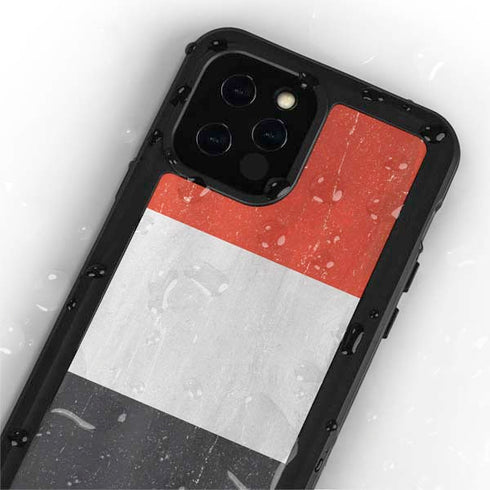 Yemen Flag Distressed iPhone 12 Pro Waterproof Case