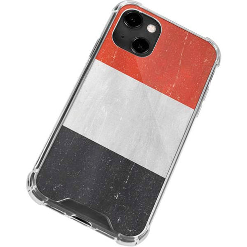 Yemen Flag Distressed iPhone 14 Clear Case