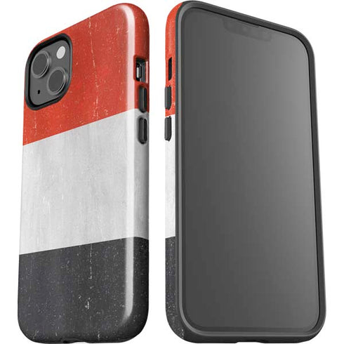 Yemen Flag Distressed iPhone 15 Plus Impact Case