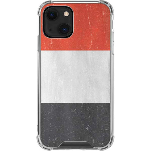 Yemen Flag Distressed iPhone 14 Plus Clear Case