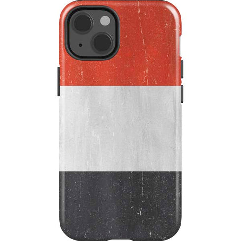 Yemen Flag Distressed iPhone 14 Impact Case
