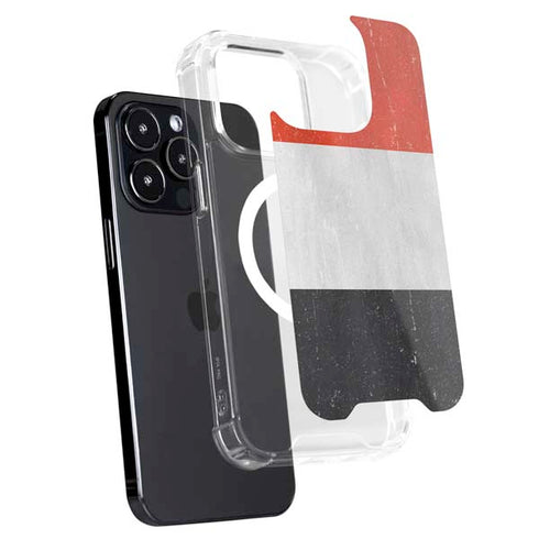 Yemen Flag Distressed iPhone 14 Pro MagSafe Case