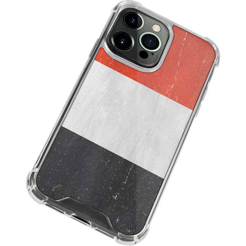 Yemen Flag Distressed iPhone 14 Pro Max Clear Case