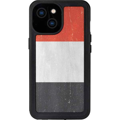 Yemen Flag Distressed iPhone 15 Waterproof Case