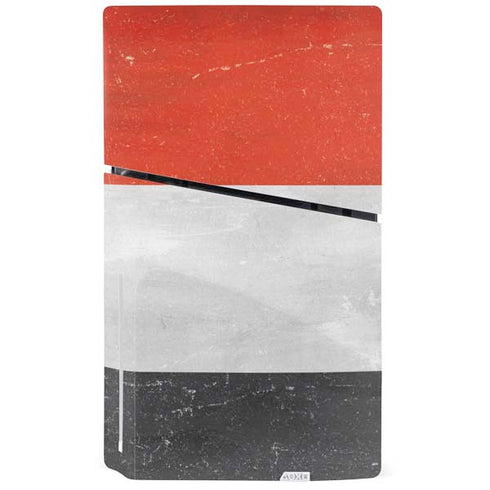 Yemen Flag Distressed PS5 Slim Disk Bundle Skin