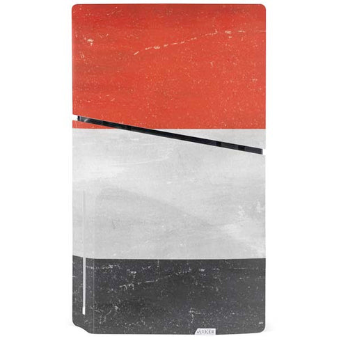 Yemen Flag Distressed PS5 Slim Disk Console Skin