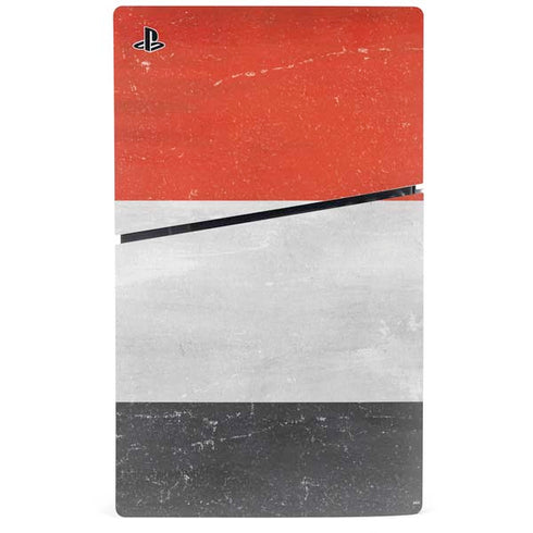 Yemen Flag Distressed PS5 Slim Digital Edition Bundle Skin